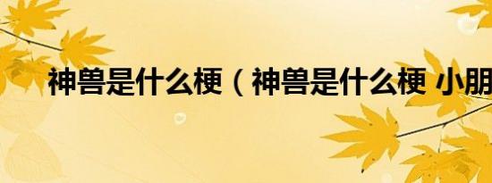 神兽是什么梗（神兽是什么梗 小朋友）