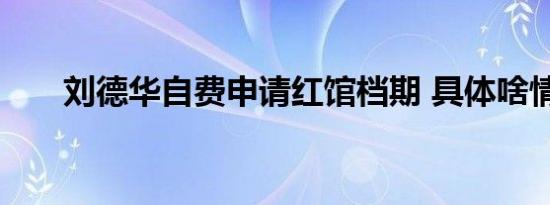 刘德华自费申请红馆档期 具体啥情况