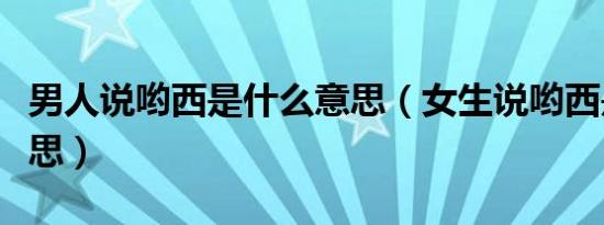 男人说哟西是什么意思（女生说哟西是什么意思）