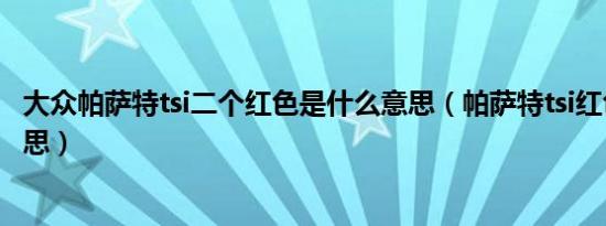 大众帕萨特tsi二个红色是什么意思（帕萨特tsi红色是什么意思）