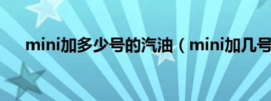 mini加多少号的汽油（mini加几号油）