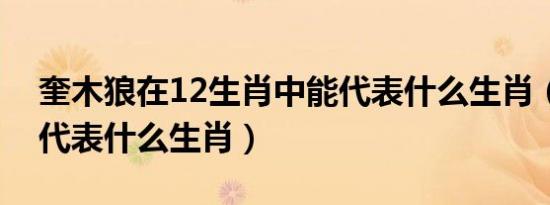奎木狼在12生肖中能代表什么生肖（奎木狼代表什么生肖）