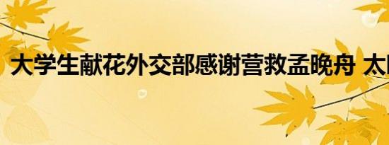 大学生献花外交部感谢营救孟晚舟 太暖心了