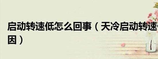 启动转速低怎么回事（天冷启动转速低什么原因）