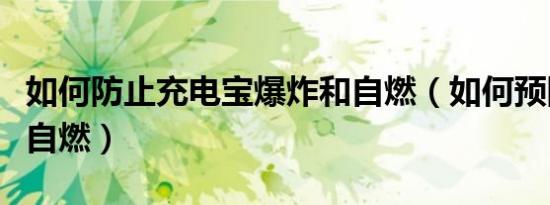 如何防止充电宝爆炸和自燃（如何预防充电宝自燃）