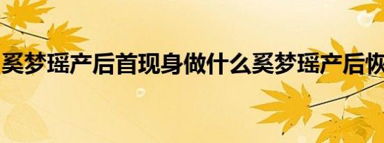奚梦瑶产后首现身做什么奚梦瑶产后恢复如何