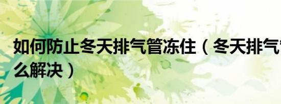 如何防止冬天排气管冻住（冬天排气管冻住怎么解决）