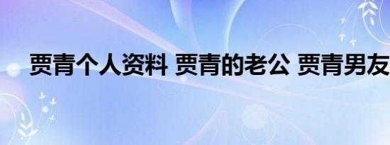 贾青个人资料 贾青的老公 贾青男友秦奋