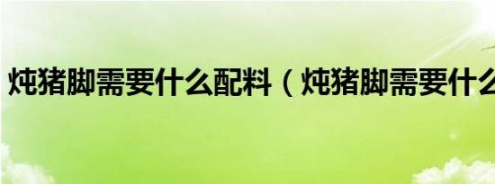 炖猪脚需要什么配料（炖猪脚需要什么配料）