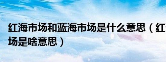 红海市场和蓝海市场是什么意思（红海蓝海市场是啥意思）