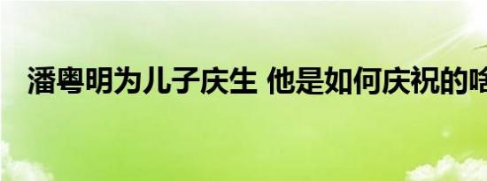 潘粤明为儿子庆生 他是如何庆祝的啥情况