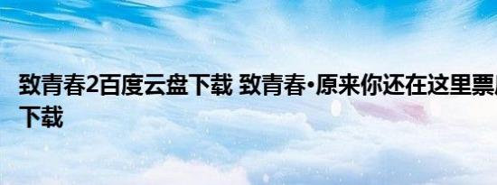 致青春2百度云盘下载 致青春·原来你还在这里票房统计迅雷下载