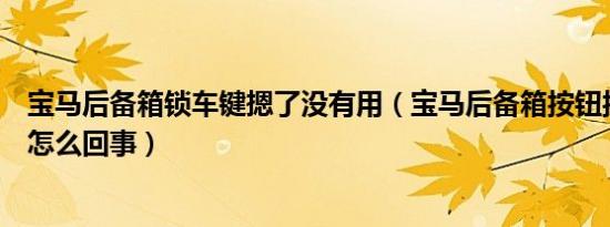 宝马后备箱锁车键摁了没有用（宝马后备箱按钮按了没反应怎么回事）