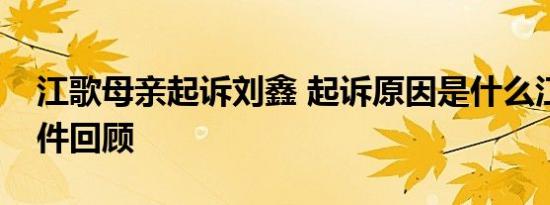 江歌母亲起诉刘鑫 起诉原因是什么江歌案事件回顾