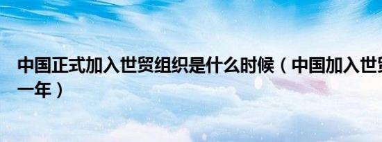中国正式加入世贸组织是什么时候（中国加入世贸组织是哪一年）