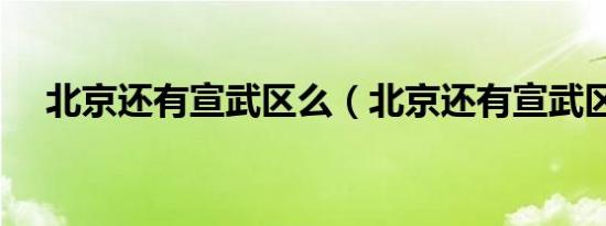 北京还有宣武区么（北京还有宣武区吗）