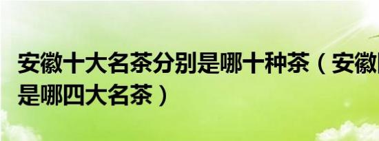 安徽十大名茶分别是哪十种茶（安徽四大名茶是哪四大名茶）