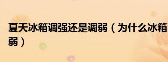 夏天冰箱调强还是调弱（为什么冰箱夏天要调弱）