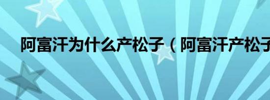 阿富汗为什么产松子（阿富汗产松子吗）