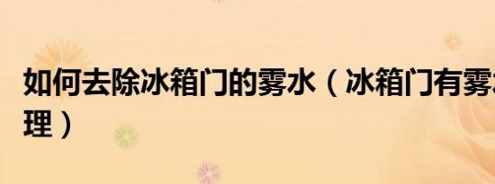 如何去除冰箱门的雾水（冰箱门有雾水怎么处理）