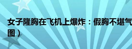 女子隆胸在飞机上爆炸：假胸不堪气压变化（图）