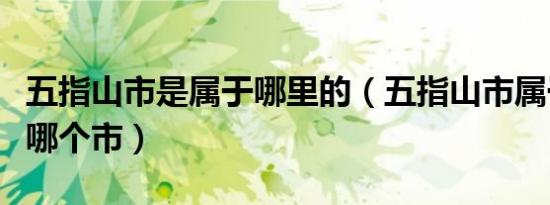 五指山市是属于哪里的（五指山市属于哪个省哪个市）