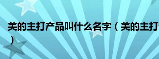 美的主打产品叫什么名字（美的主打什么产品）