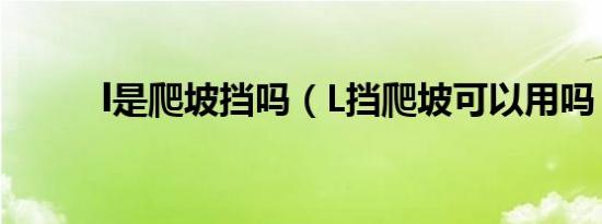 l是爬坡挡吗（L挡爬坡可以用吗）