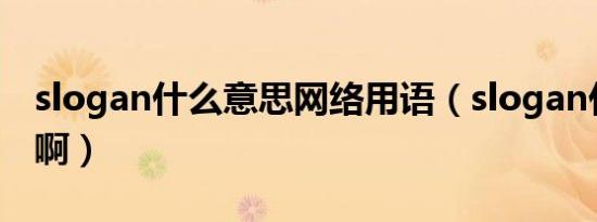 slogan什么意思网络用语（slogan什么意思啊）