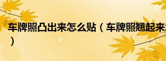 车牌照凸出来怎么贴（车牌照翘起来怎么弄平）