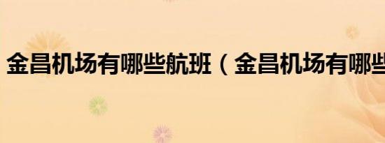 金昌机场有哪些航班（金昌机场有哪些航班）