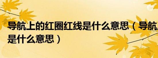 导航上的红圈红线是什么意思（导航上的红线是什么意思）