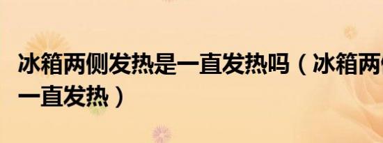 冰箱两侧发热是一直发热吗（冰箱两侧会不会一直发热）
