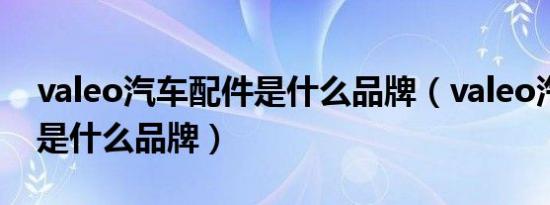 valeo汽车配件是什么品牌（valeo汽车配件是什么品牌）