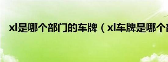 xl是哪个部门的车牌（xl车牌是哪个部门）