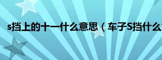 s挡上的十一什么意思（车子S挡什么意思）