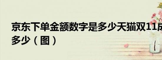 京东下单金额数字是多少天猫双11成交额是多少（图）