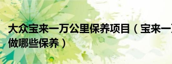 大众宝来一万公里保养项目（宝来一万公里该做哪些保养）