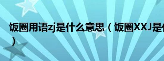 饭圈用语zj是什么意思（饭圈XXJ是什么意思）