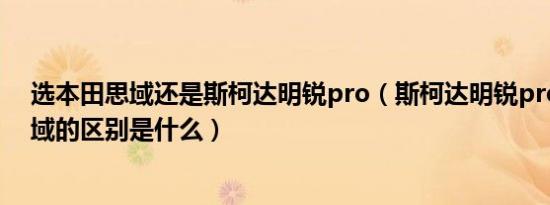 选本田思域还是斯柯达明锐pro（斯柯达明锐pro与本田思域的区别是什么）