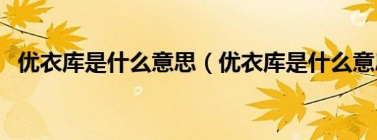 优衣库是什么意思（优衣库是什么意思呢）