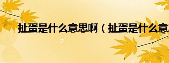 扯蛋是什么意思啊（扯蛋是什么意思）