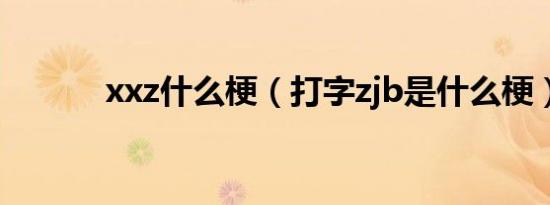 xxz什么梗（打字zjb是什么梗）