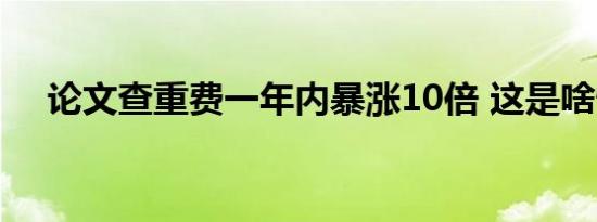 论文查重费一年内暴涨10倍 这是啥情况