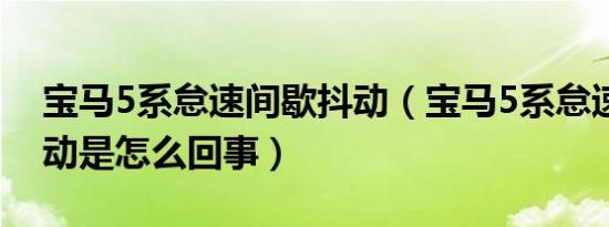 宝马5系怠速间歇抖动（宝马5系怠速间歇抖动是怎么回事）