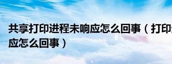 共享打印进程未响应怎么回事（打印进程未响应怎么回事）