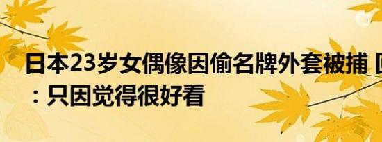 日本23岁女偶像因偷名牌外套被捕 回应原因：只因觉得很好看
