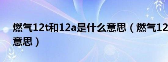 燃气12t和12a是什么意思（燃气12t是什么意思）