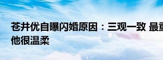 苍井优自曝闪婚原因：三观一致 最重要的是他很温柔