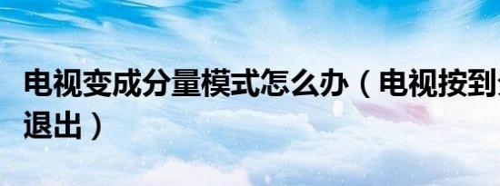 电视变成分量模式怎么办（电视按到分量怎么退出）